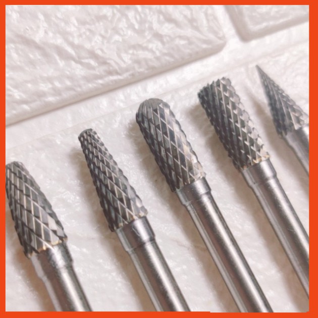 Combo 5 mũi mài hợp kim 8mm, đủ hình, dùng trong việc phay, điêu khắc gỗ, nhôm, đồng, hợp kim