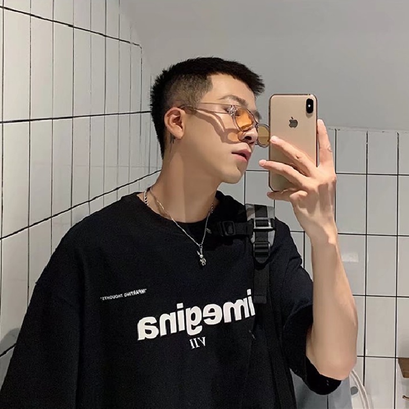 Áo Thun Nam Cổ Tròn Ngắn Tay In Chữ Thời Trang size M-8XL