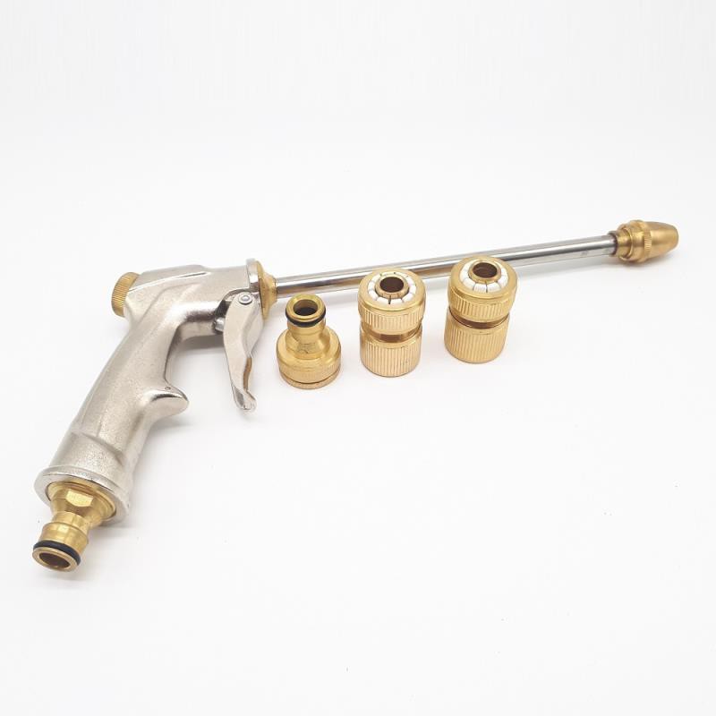 Bộ phụ kiện tưới cây, Rửa xe 4 món đồng TAD-4112, Bộ vòi tưới cây bằng đồng VOI-17