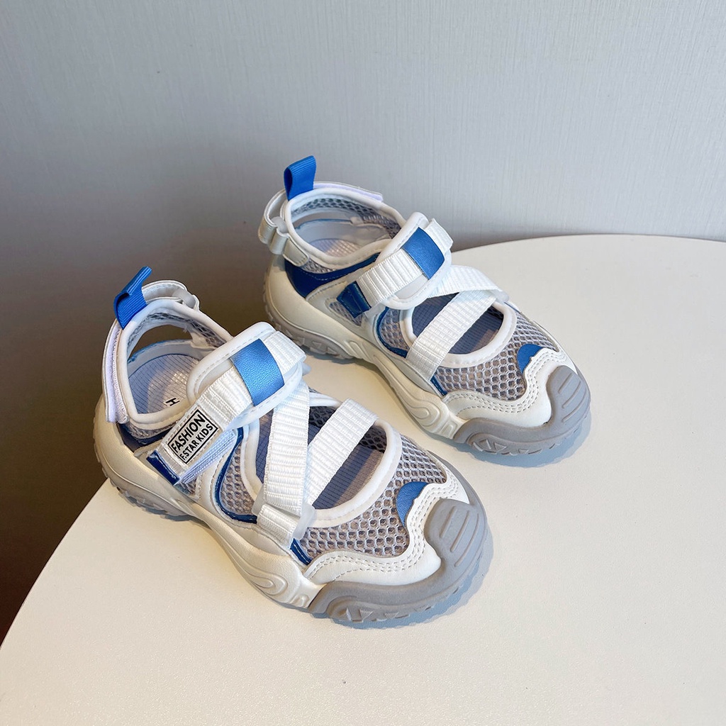 [Giản Dị] Giày Sandal Thể Thao Hở Ngón Đế Mềm Thoáng Khí Khóa Dán Cỡ Vừa Lớn Mùa Hè Dễ Phối Đồ Cho Trẻ Em