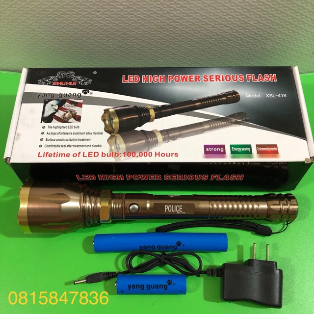 💥 đèn pin siêu sáng 💥 Police : XSL - 418 ,  màu vàng