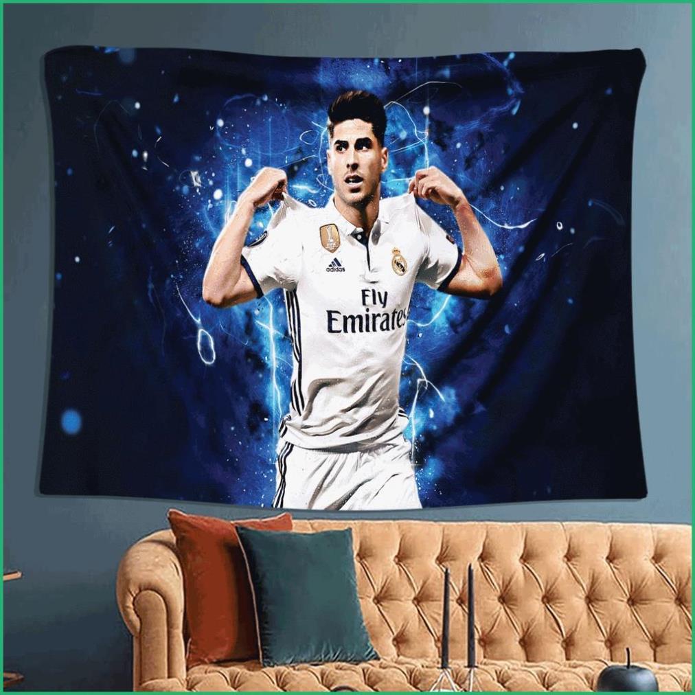 Tranh vải treo tường Decor Marco Asensio cầu thủ bóng đá Thảm Decor phòng hot nhất (TẶNG móc treo)