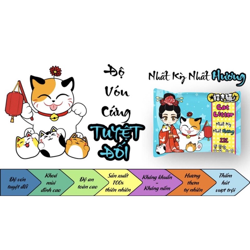 Cát vệ sinh [ NEKO 12L ] cho mèo Công nghệ khử mùi siêu thơm -  Chăm sóc sức khỏe thú cưng Gogi Meow Mart