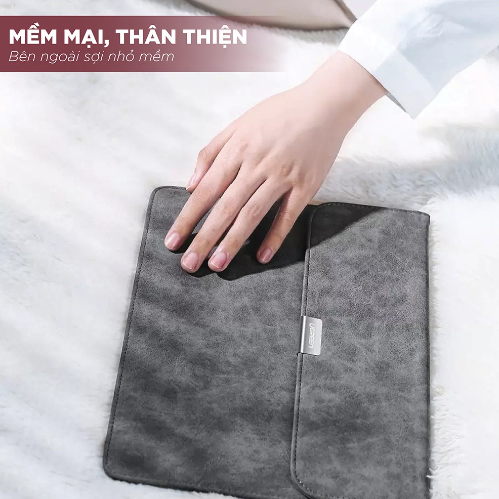Túi đựng iPad/ Laptop UGREEN LP187 | Bề mặt da lót lông chống thấm, chống shock, trầy xước | Khả năng tương thích rộng