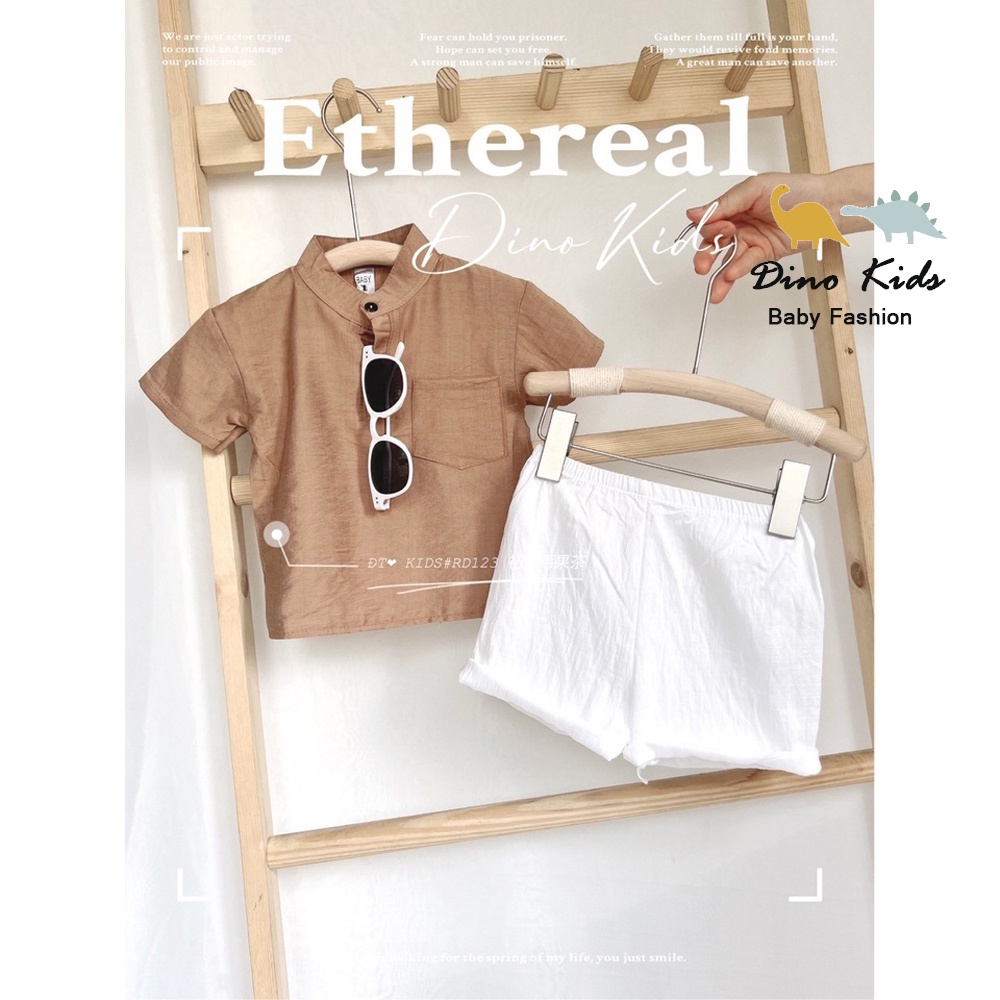 Bộ quần áo bé trai cổ đức kiểu dáng Hàn Quốc, set bộ đũi xước cổ tàu chất vải xịn sò mát mẻ cho bé