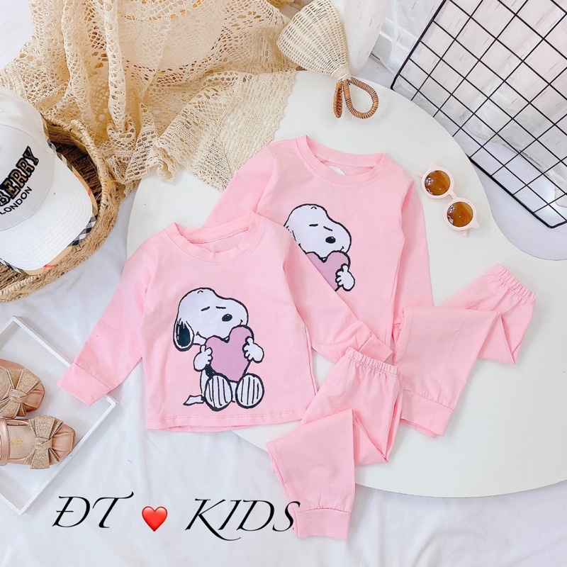 bộ cotton snoopy bé gái