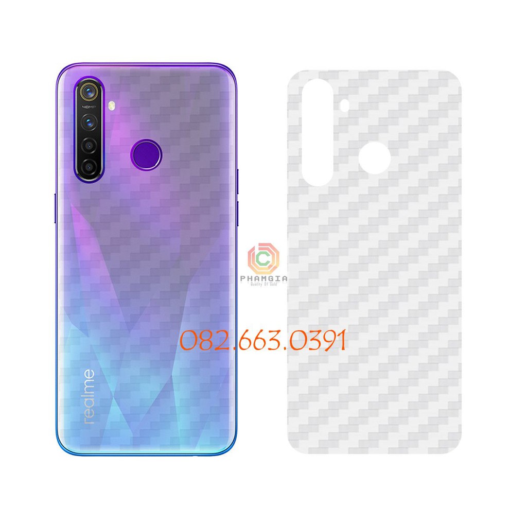 Dán mặt lưng skin carbon Realme 5 / Realme 5 Pro