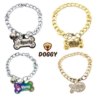 Dây xích đeo cổ Chó Mèo , COMBO Thẻ Tên inox + dây xích đeo cổ  - Dây chuyền cho thú cưng