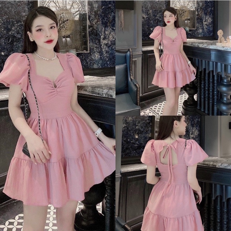 [Mã FAMARAL1 giảm 10K đơn 50K] Đầm jump tay phồng mới về M12(Ảnh shop chụp thật 100%)