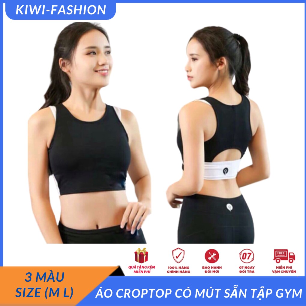 áo tập có bra phối màu cực chất phối tay viền màu, đồ tập gym yoga giá rẻ tphcm-CR099 trang phục thể thao áo gym