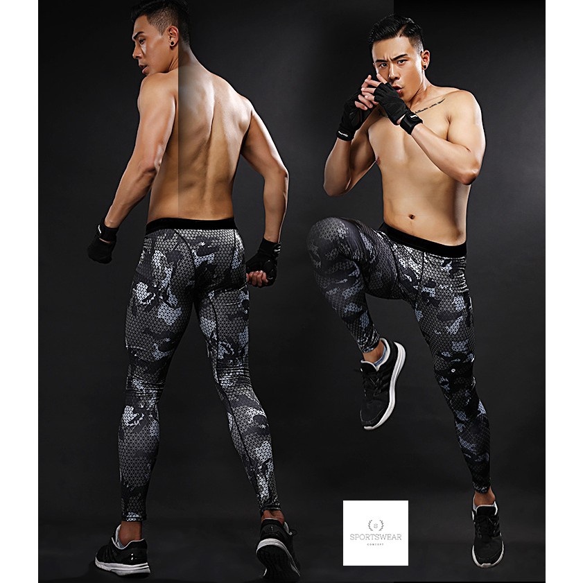 Quần dài tập gym thể thao combat ôm rằn ri Adhemar Sportswear Concept thoải mái khô thoáng đàn hồi kiểu dáng nam tính