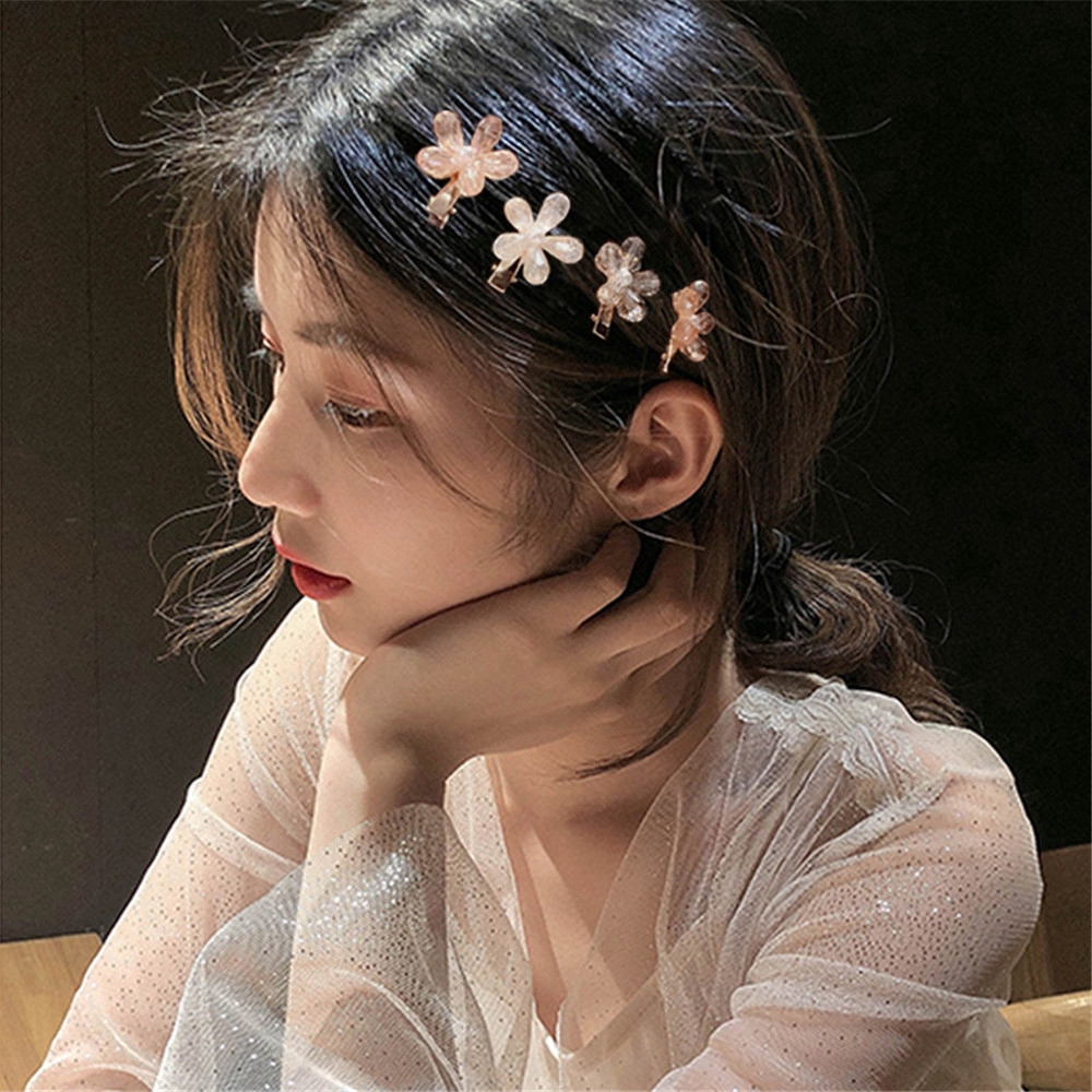 Kẹp tóc hoa đính đá pha lê phong cách Hàn Quốc dễ thương dành cho nữ