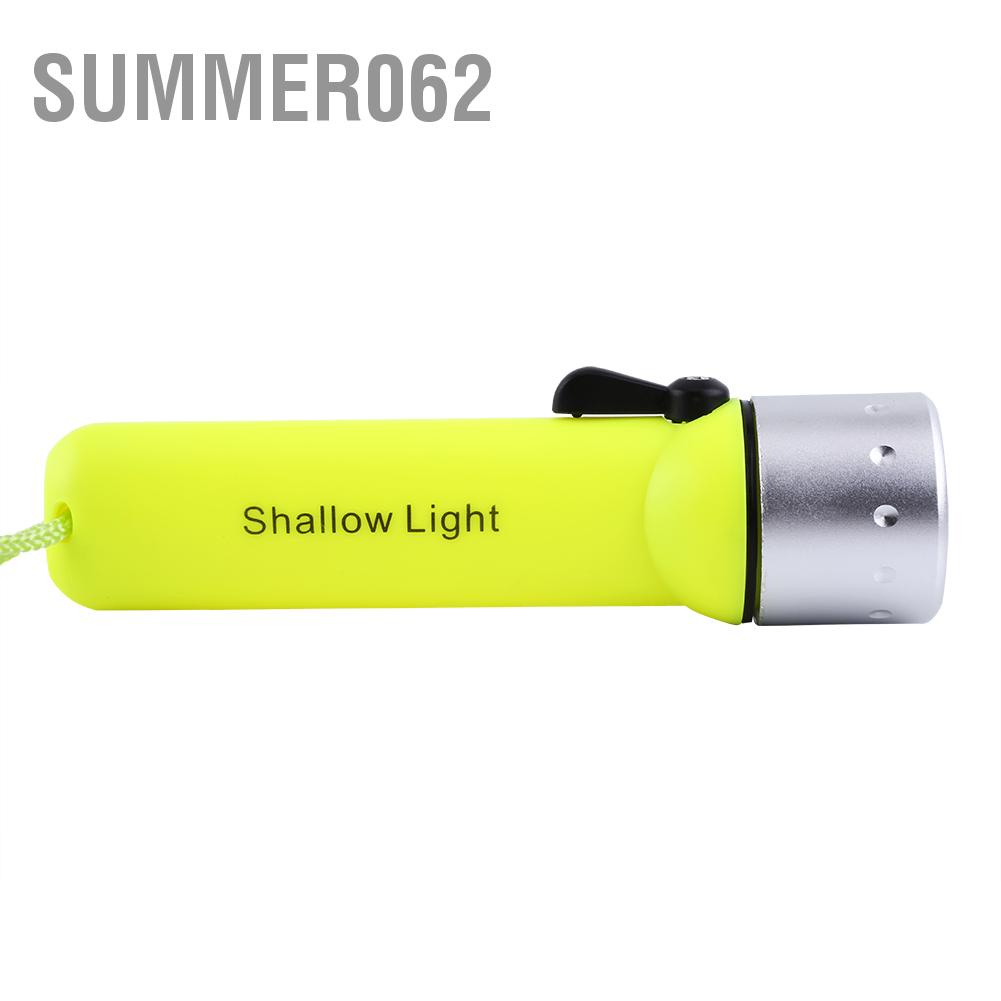 [Hàng Sẵn] Đèn pin lặn chống thấm nước LED 180LM huỳnh quang màu xanh lá cây dưới có dây đeo tay【Summer062】