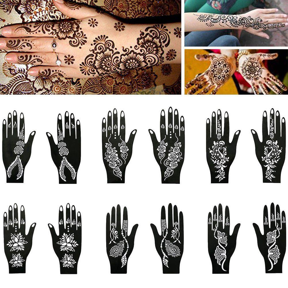 HARRIETT Hình Xăm Dán Tay Chân Họa Tiết Hoa Ấn Độ Sáng Tạo