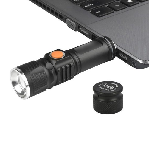Đèn Pin LED Mini Zoom Cổng Sạc USB