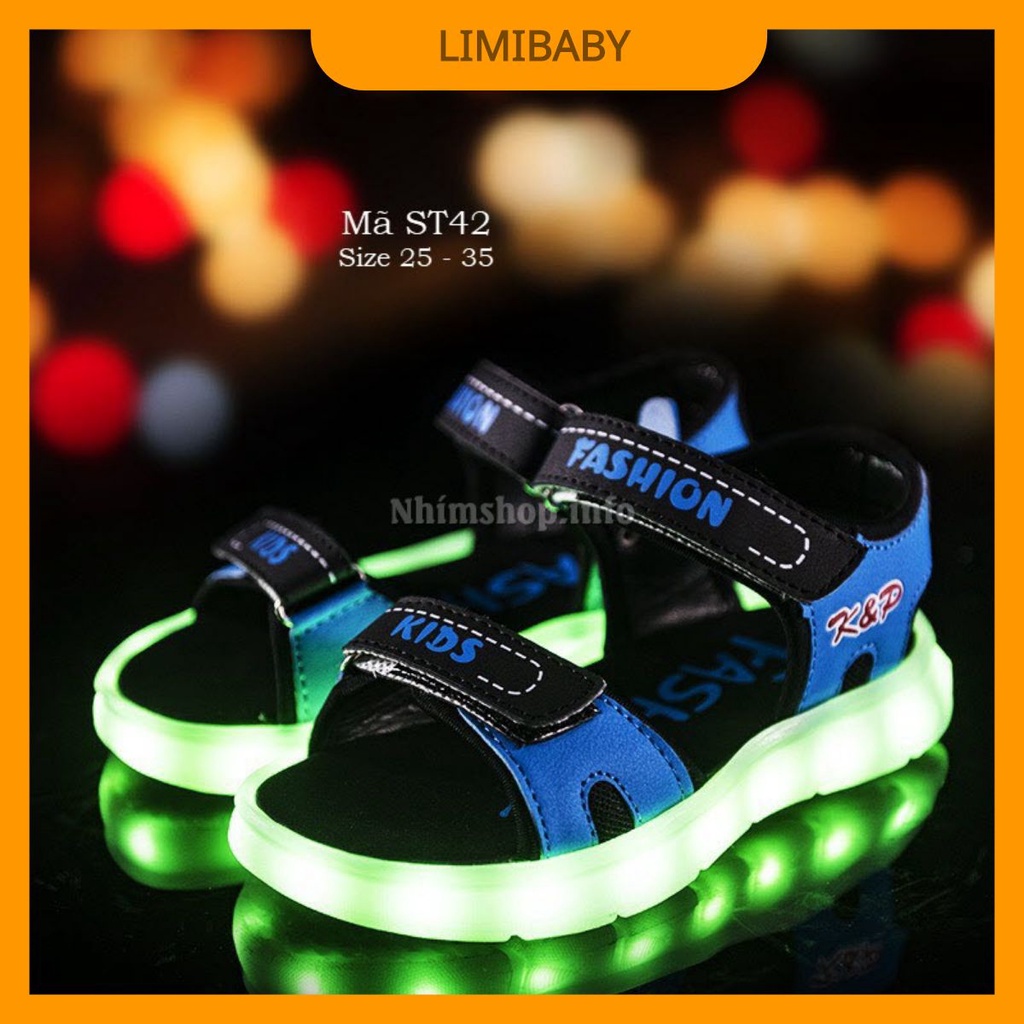 Giày sandal có đèn LED - Giày sandal phát sáng sạc USB thông minh độc lạ full size cho bé 3 - 12 tuổi ST42