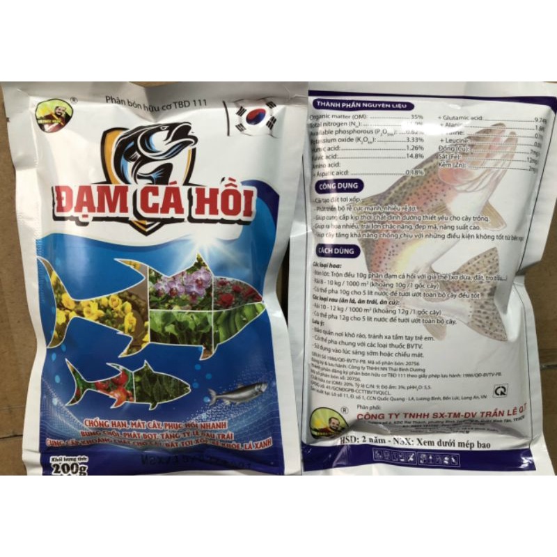 200gr- Đạm cá Hồi- Sử dụng đạm cá cho cây rau phát triển vượt trội, cây hoa to và màu sắc tươi đẹp - 15k/gói.