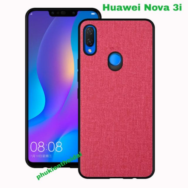 Ốp lưng Huawei Nova 3i vân vải Jean chống mồ hôi vân tay