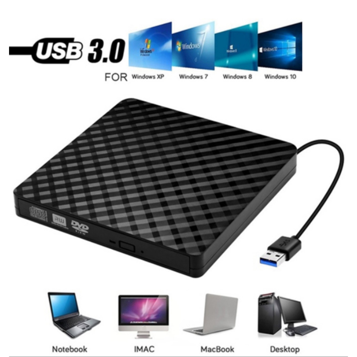 Ổ Đĩa Quang Gắn Ngoài Usb 3.0 Cho Máy Tính