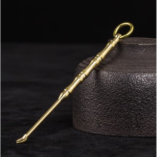 Tượng Phong Thủy Bằng Đồng Hình Cây Ráy Tai Làm Móc Khoá (Kích cỡ 1 x 8cm)