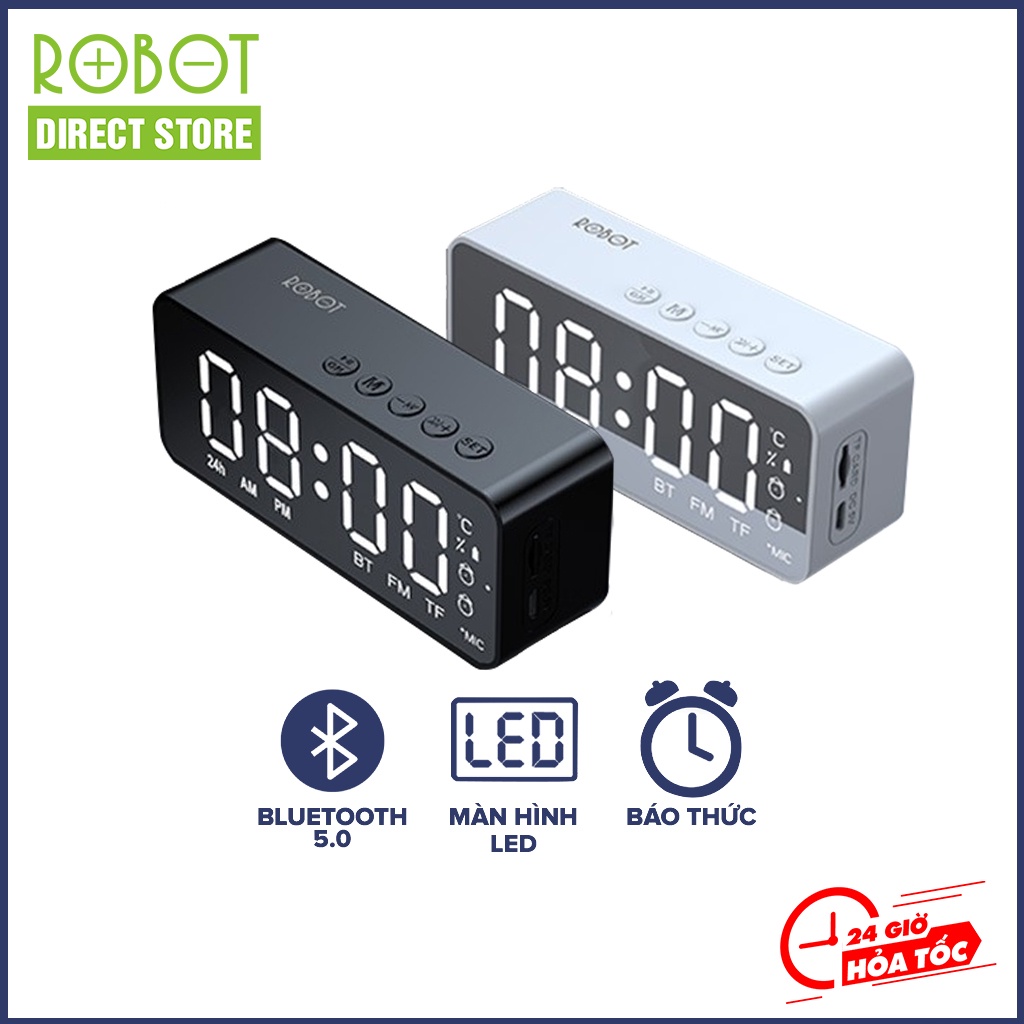 Loa bluetooth 5.0 Robot RB150 Robot Direct Store màn hình led hiển thị đồng hồ báo thức hỗ trợ nghe FM thẻ nhớ