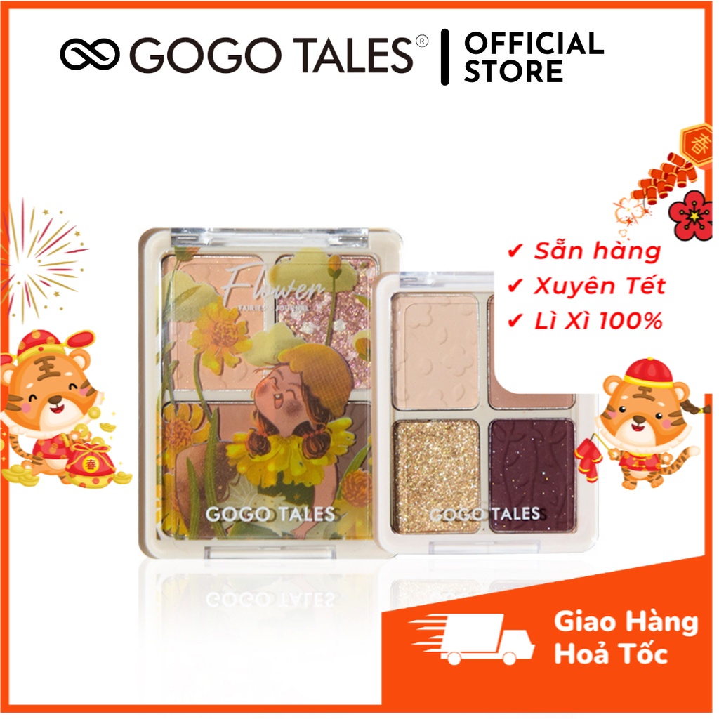 [ Gogo Tales 2022 ] Bảng phấn mắt 4 màu GOGO TALES Dream ​Garden Eyeshadow Palette GT285 nội địa Trung chính hãng