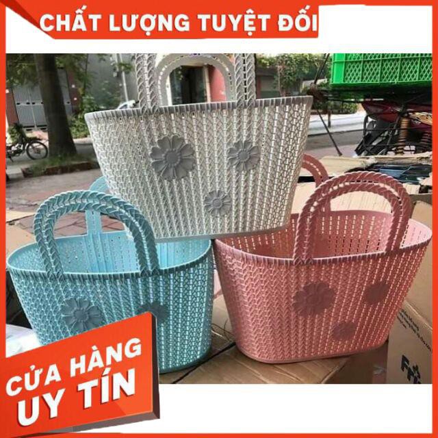 GIỎ ĐI CHỢ/LÀN NHỰA ĐI CHỢ GẤP GỌN Kích thước sản phẩm 34 x 23.5 x 27.8 cm