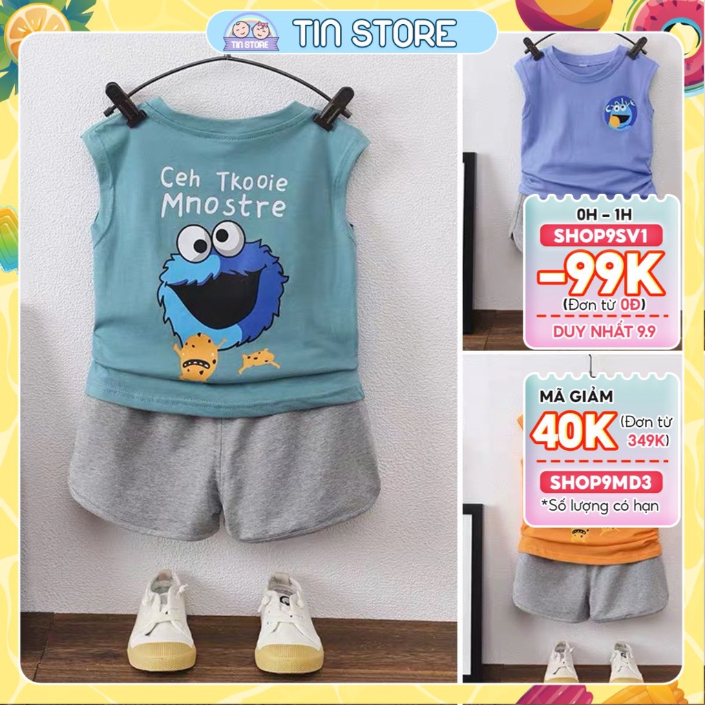 Bộ Ba Lỗ Cotton Hình Thú Ngộ Nghĩnh Cho Bé Trai Và Bé Gái Chất Liệu Từ 5Kg Đến 28Kg - Tookie Thời Trang Trẻ Em Tin Store
