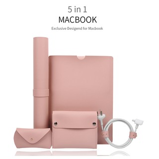 Bao da macbook và phụ kiện mac, bộ 5 cái, da pu cao cấp