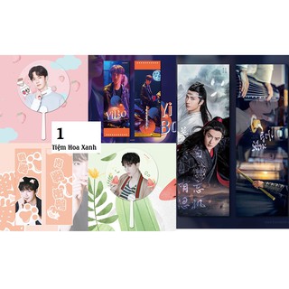 Combo banner quạt card trong móc khóa Bác Quân Nhất Tiêu Trần tình lệnh Vương Nhất Bác Tiêu Chiến