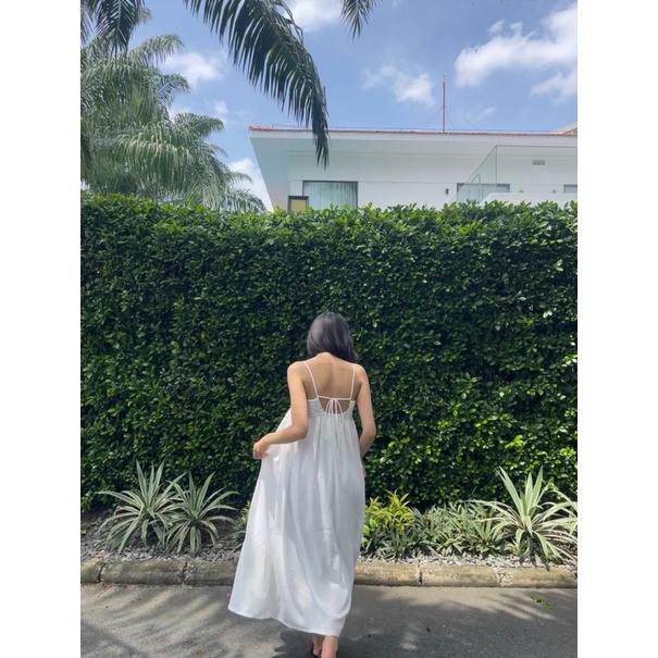 Đầm 2 dây baby doll trắng )Cello dress )