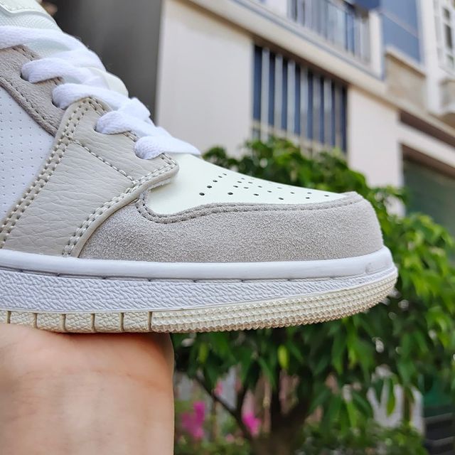 Giày 𝐉𝐨𝐫𝐝𝐚𝐧 1 low paris màu xám gót xanh nam nữ, Giày sneaker JD 1 paris cổ thấp bản đẹp 2021 | BigBuy360 - bigbuy360.vn