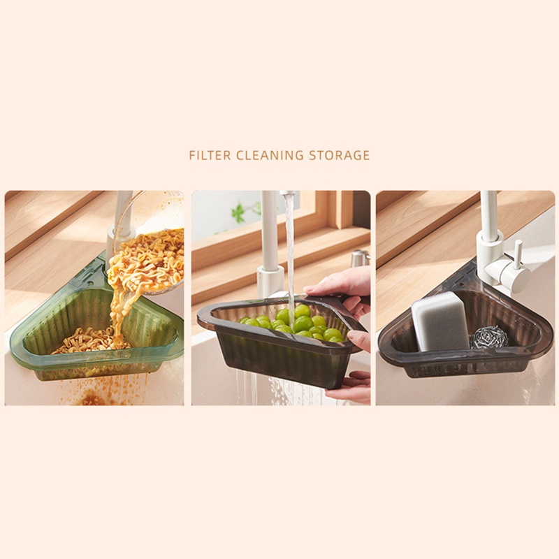 Set 2 Rổ Đựng Đồ Hình Tam Giác Gắn Bồn Rửa Chén Tiện Dụng