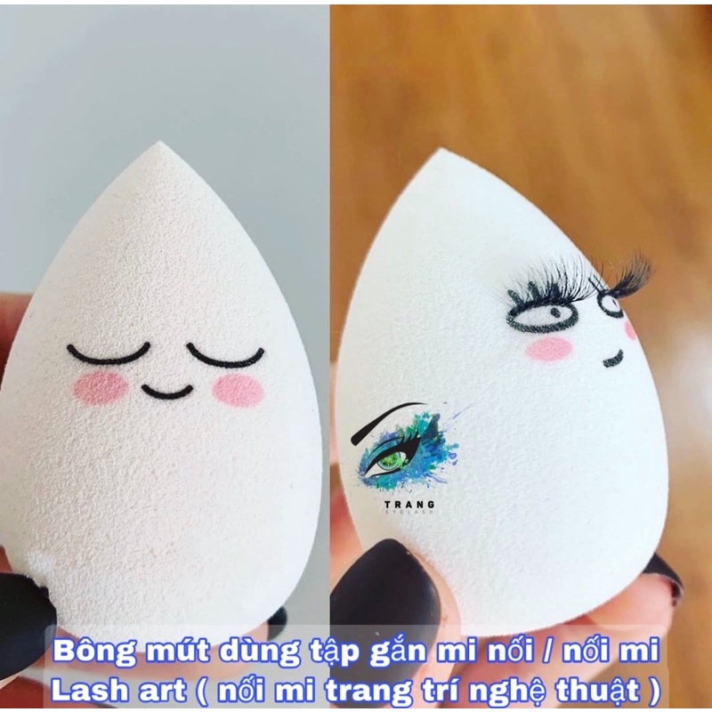 Bông mút dùng tập gắn mi nối / Nối mi Lash Art ( nối mi trang trí nghệ thuật ) hoặc make up, tán kem nền makeup