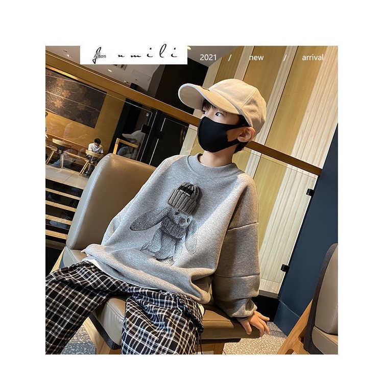 Áo Sweater Vải Lanh Lông Cừu Phong Cách Đường Phố Phương Tây Thời Trang Thu Đông Mới Cho Bé Trai