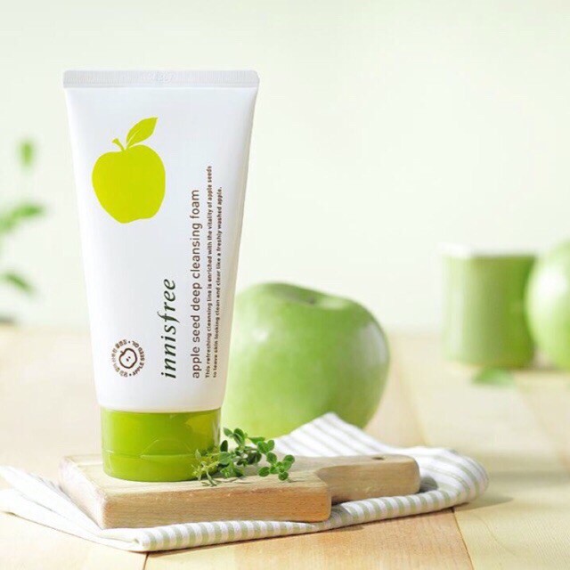 (Mẫu mới) Sữa rửa mặt táo xanh Innisfree apple seed deep cleansing foam 150ml