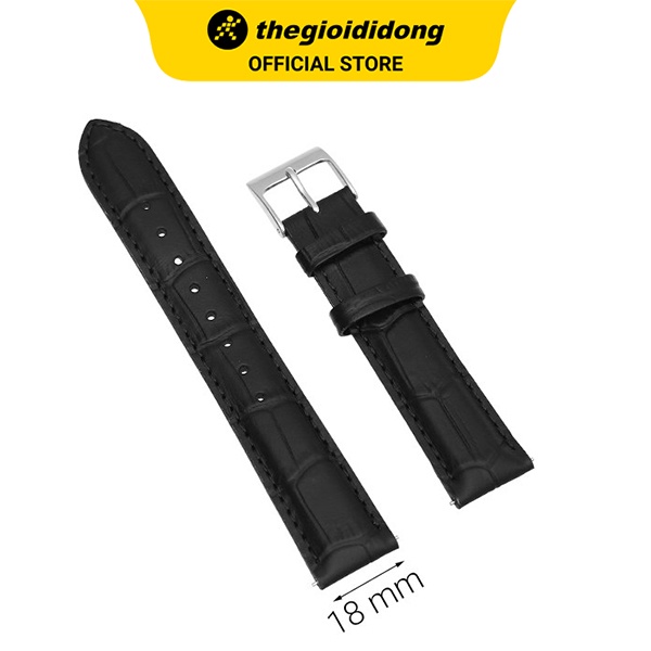 Dây da MVW cho đồng hồ 18 mm đen L021-04-18