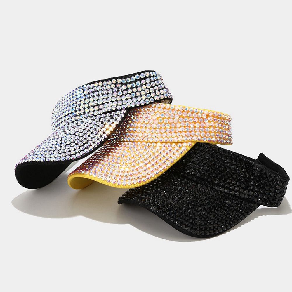 Mũ lưỡi trai hở chóp đính đá đơn giản phong cách Hàn Quốc cho nam và nữ