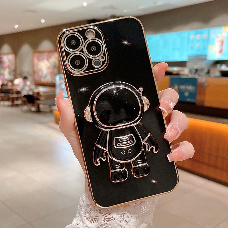 Ốp lưng iphone viền vuông hình phi hành gia 3d siêu hot máy 7plus x xsmax 11 11promax 12 12promax 13 13promax.