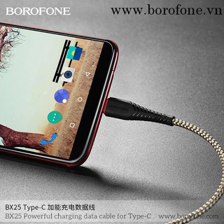 Cáp sạc BOROFONE BX25 (Type C) max đẹp, dù đan lưới