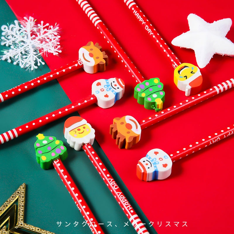 Bút chì kèm tẩy noel làm quà tặng giáng sinh