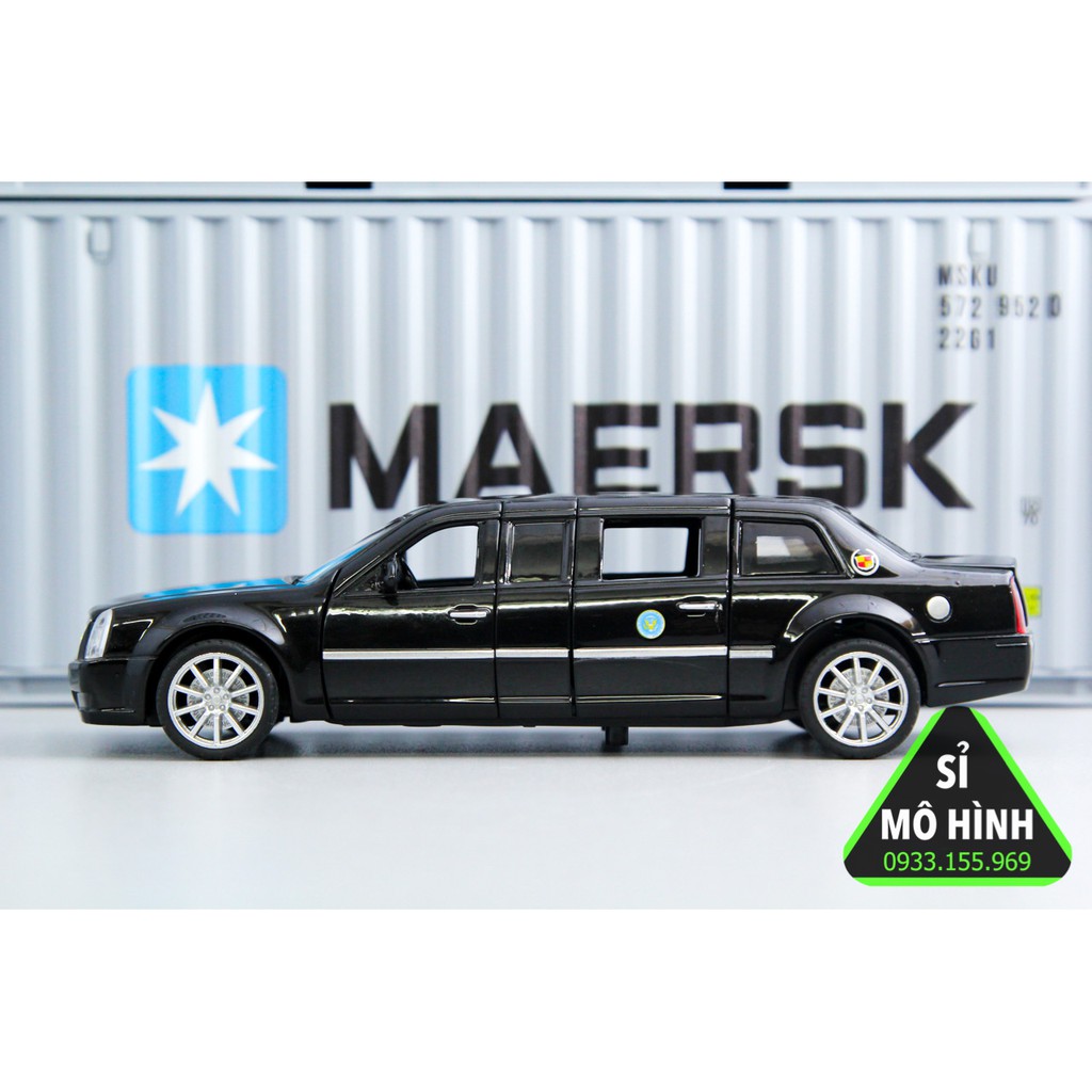 [ Sỉ Mô Hình ] Xe mô hình Limo Cadillac One tổng thống Mỹ mở hết cửa 1:32