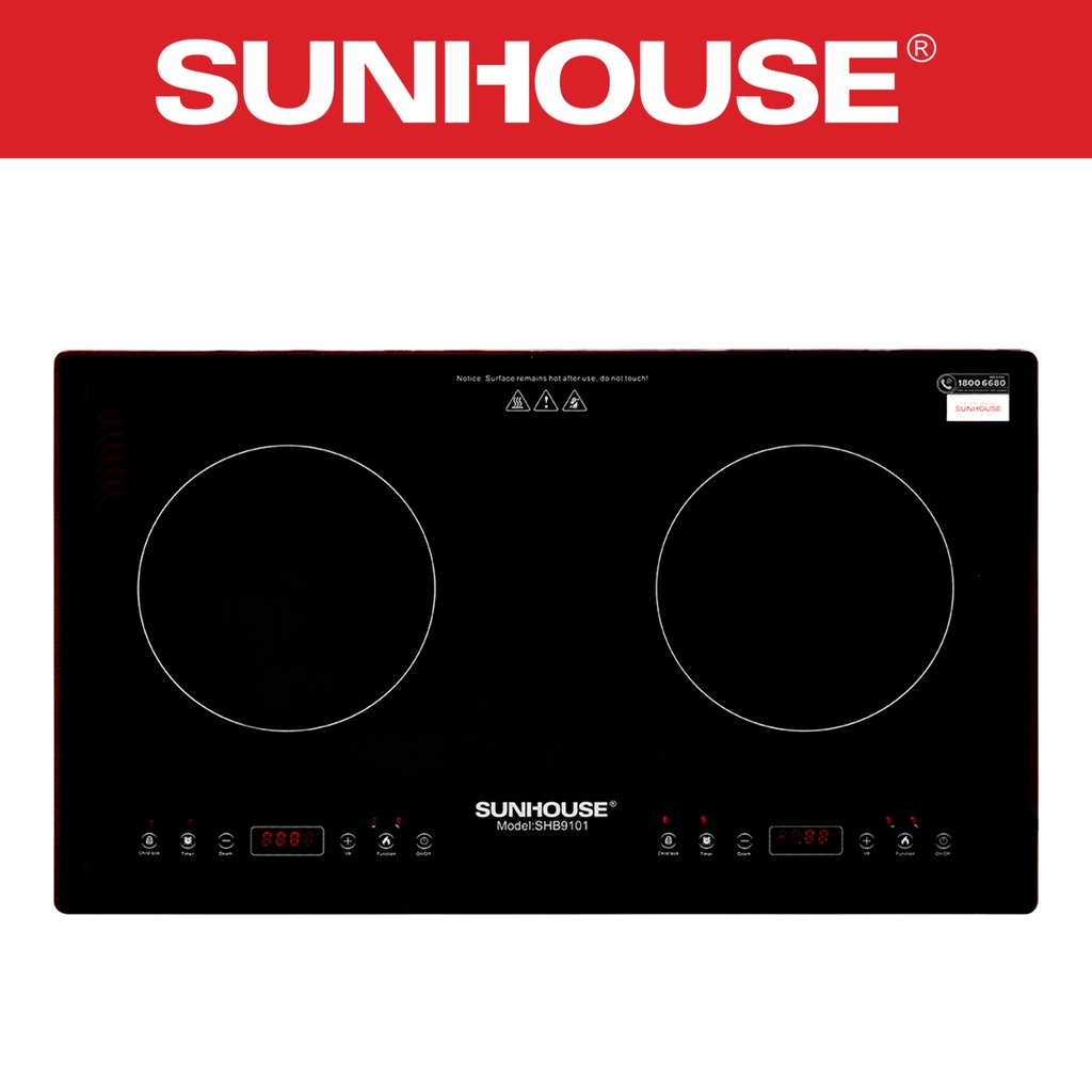 Bếp đôi điện từ SUNHOUSE SHB9101