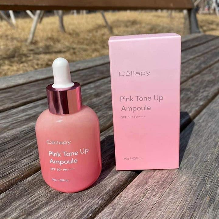 Tinh Chất Serum Dưỡng Trắng, Căng Bóng, Chống Nắng, Nâng Tone Da Cellapy Pink Tone Up Ampoule Hàn Quốc 30ML