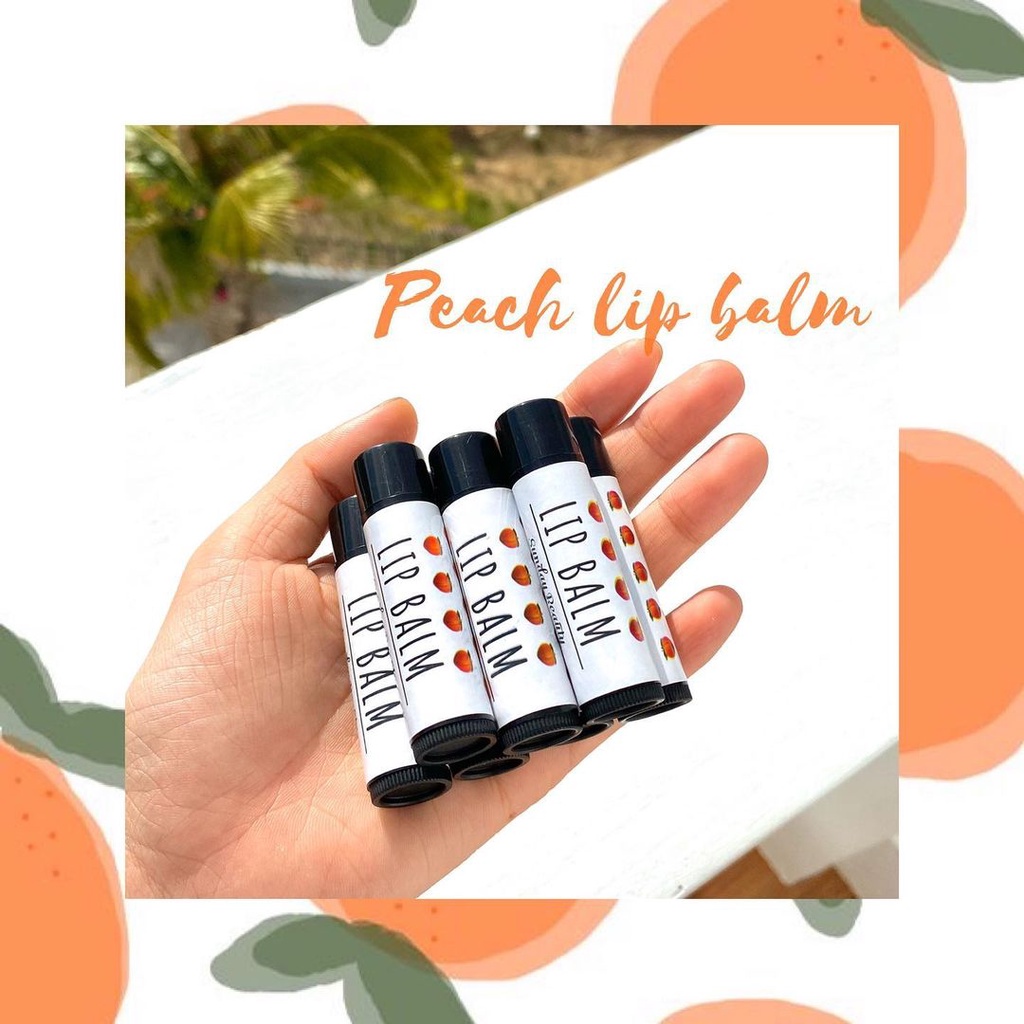 Son dưỡng đào làm hồng môi giảm thâm môi thiên nhiên Lip balm handmade Sunday Beauty