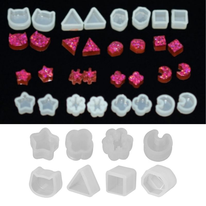 ✿ Set 8 Cặp Khuôn Silicone Làm Bông Tai Trang Sức DIY