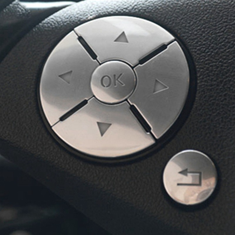 Miếng dán trang trí công tắc vô lăng xe hơi cho Mercedes Benz C E S Class W204 W212 W221 Glk X204 C200 C250