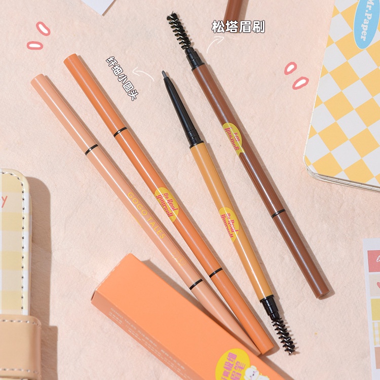 Bút Chì Kẻ Lông Mày GOGO TALES Đầu Tam Giác Siêu Mịn