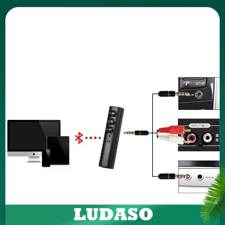 Adapter chuyển đổi tai nghe, loa cắm dây thành Bluetooth không dây LUDASO