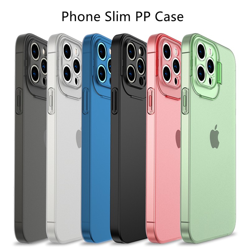 Ốp điện thoại PP mỏng có nắp trượt bảo vệ camera cho IPHONE 12 12PRO 11 11PRO MAX XSMAX XR X XS 7 8 SE2